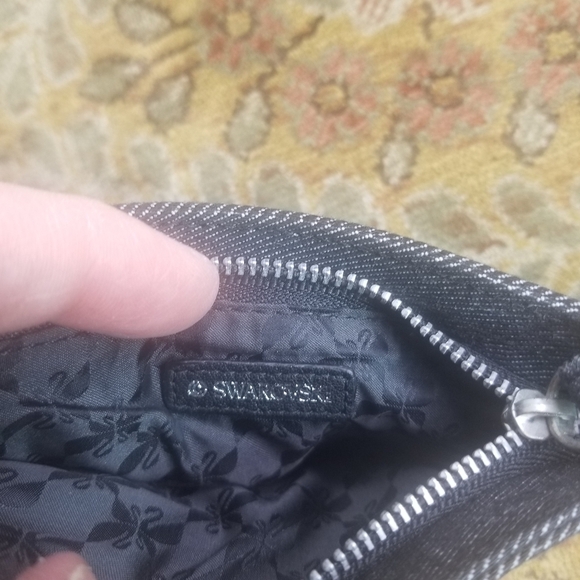 Swarovski Denim Eliot swing sing moon wristlet pouch